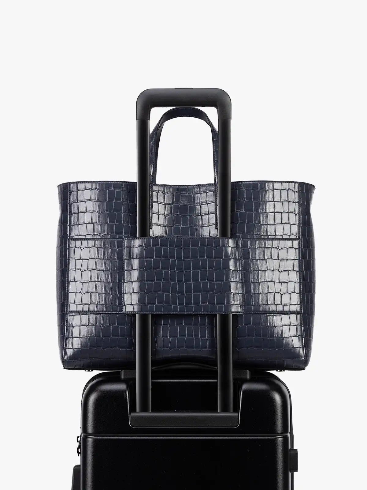 Haven 16" Laptop Tote in Croc-Embossed