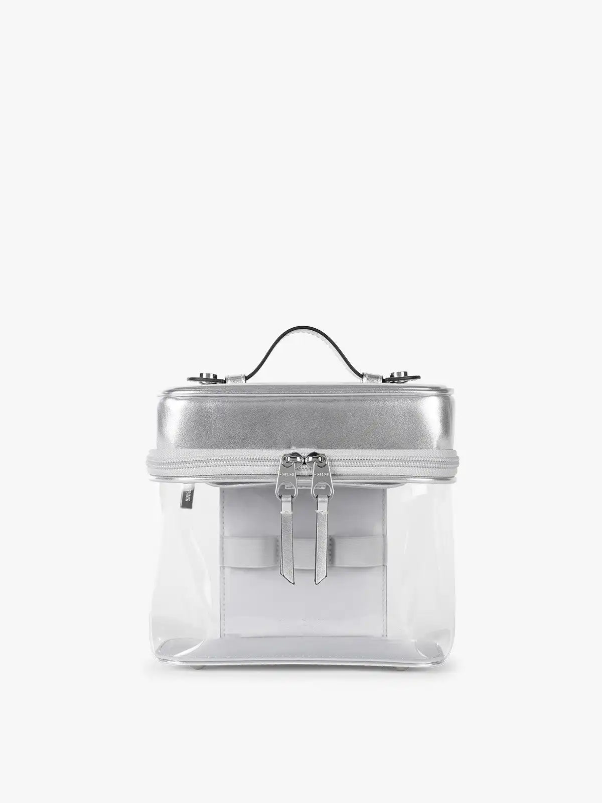 Clear Train Case with Top Compartment