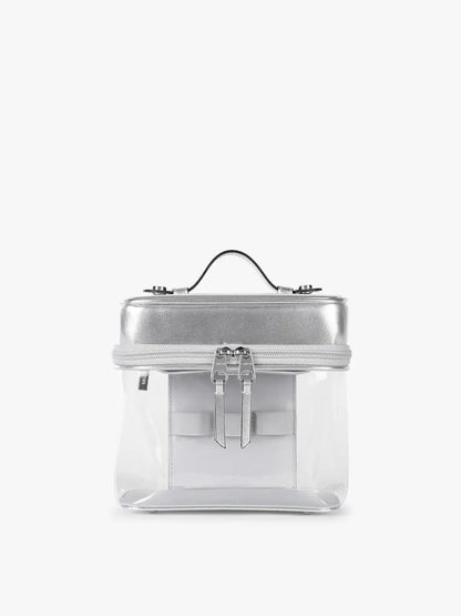 Clear Train Case with Top Compartment