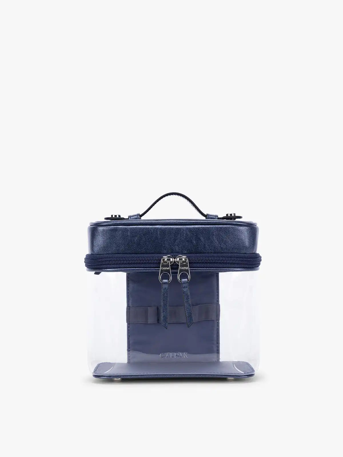 Clear Train Case with Top Compartment
