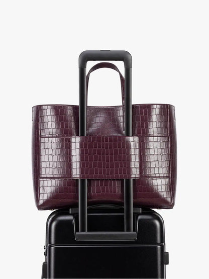 Haven 16" Laptop Tote in Croc-Embossed