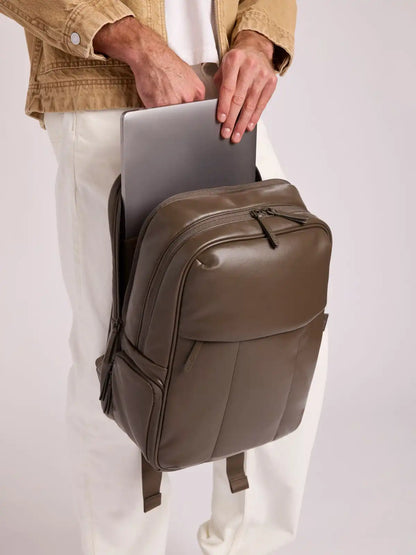 Luka 15 inch Laptop Backpack in Vegan Leather