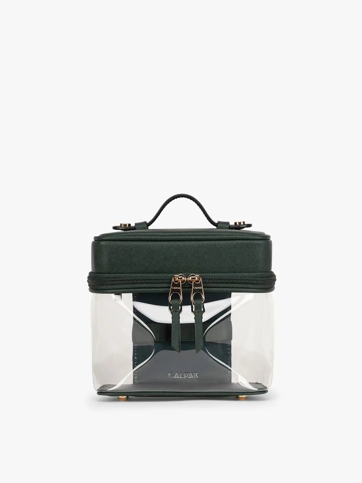 Clear Train Case with Top Compartment