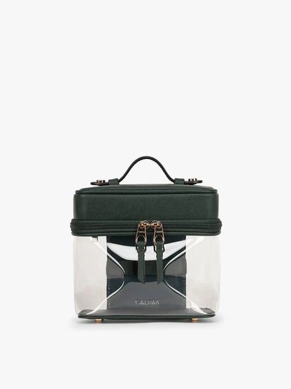 Clear Train Case with Top Compartment