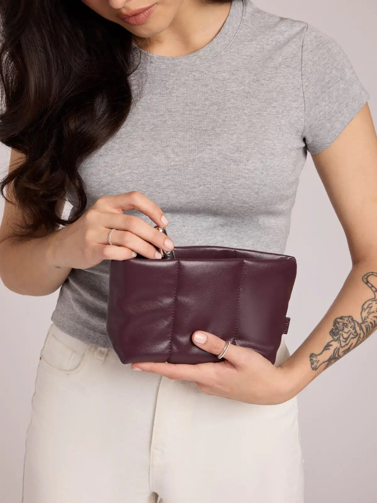 Luka 1-Quart Zip Pouch in Vegan Leather