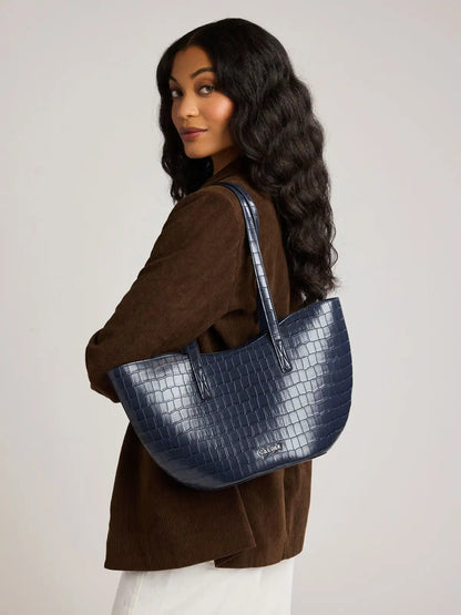 Haven Tulip Tote in Croc-Embossed