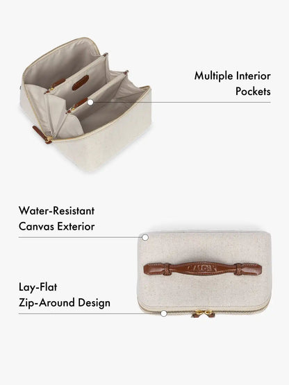 Colette Lay-Flat Canvas Toiletry Bag