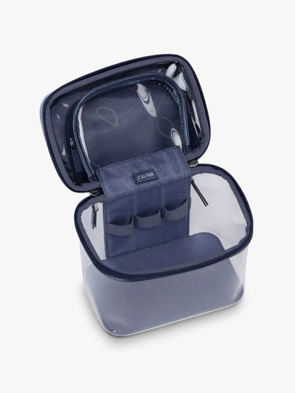 Clear Train Case with Top Compartment