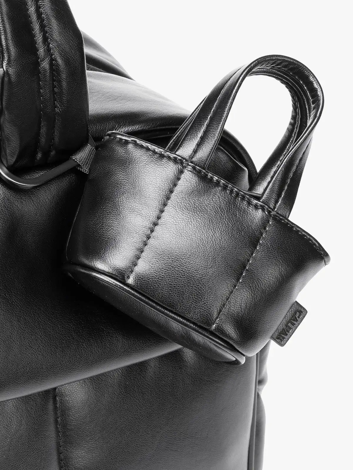 Luka Tote Zip Bag Charm in Vegan Leather