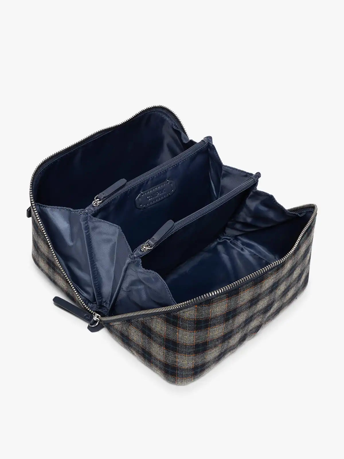 Colette Lay-Flat Toiletry Bag in Brushed Flannel