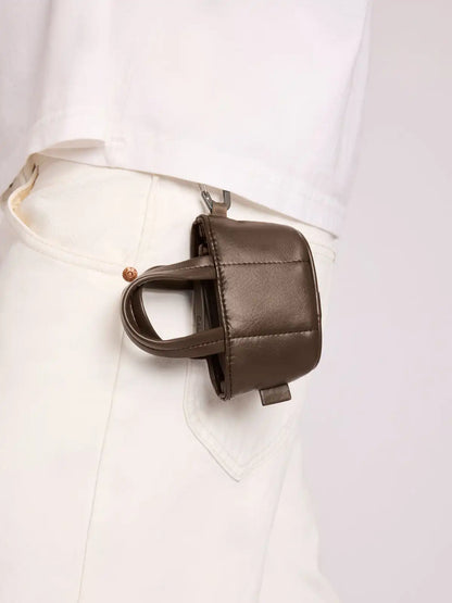 Luka Tote Zip Bag Charm in Vegan Leather