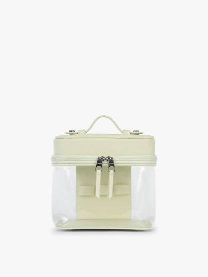 Clear Train Case with Top Compartment