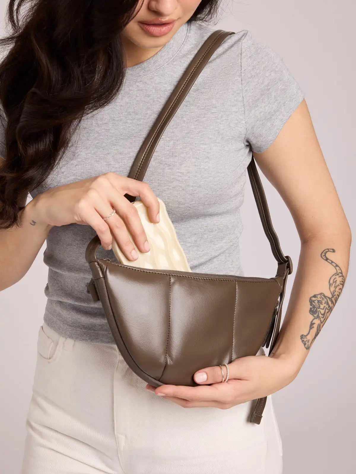 Luka Crescent Bag in Vegan Leather