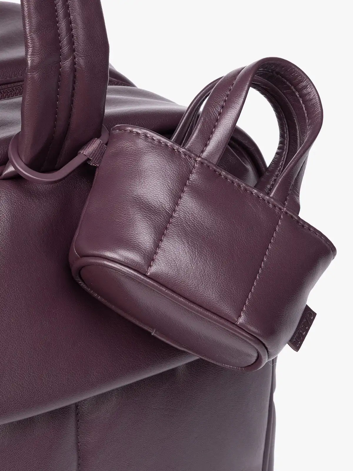 Luka Tote Zip Bag Charm in Vegan Leather